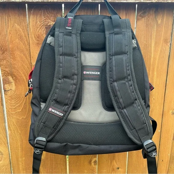 Wenger Maxxum Laptop Backpack, Fits 16 Inch Laptop, Black/Red - Picture 3 of 9